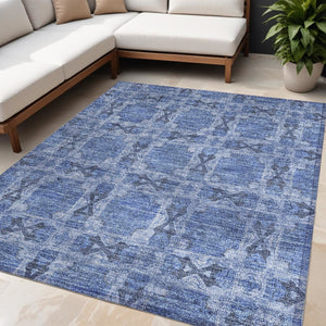 HomeRoots 5' Elegant Beige and Gray Floral Medallion Area Rug - Washable, Non-Skid, Indoor-Outdoor Use 5' X 8' 563416