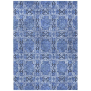 HomeRoots 5' Elegant Beige and Gray Floral Medallion Area Rug - Washable, Non-Skid, Indoor-Outdoor Use 9' X 12' 563419