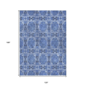 HomeRoots 5' Elegant Beige and Gray Floral Medallion Area Rug - Washable, Non-Skid, Indoor-Outdoor Use 10' X 14' 563420