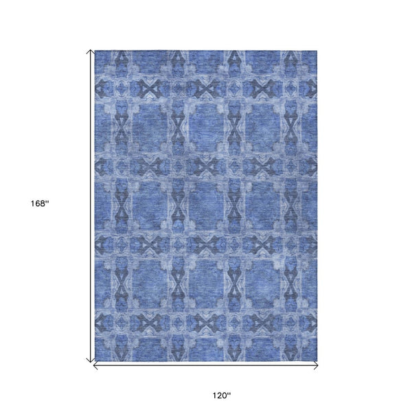 HomeRoots 5' Elegant Beige and Gray Floral Medallion Area Rug - Washable, Non-Skid, Indoor-Outdoor Use 10' X 14' 563420