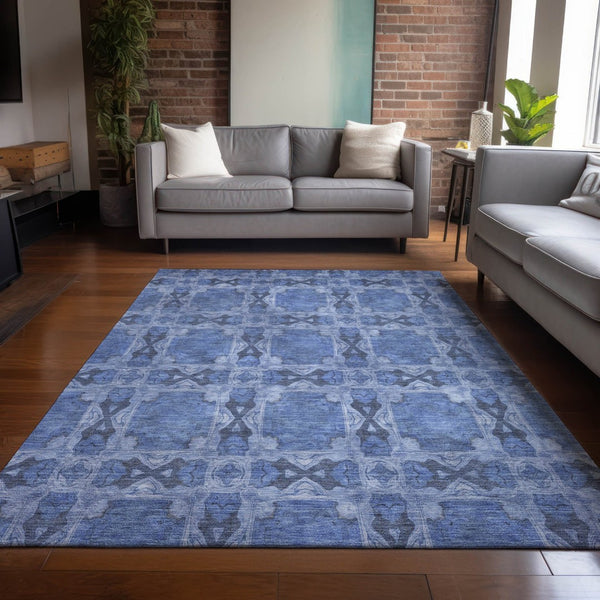 HomeRoots 5' Elegant Beige and Gray Floral Medallion Area Rug - Washable, Non-Skid, Indoor-Outdoor Use 10' X 14' 563420