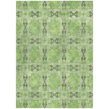 Homeroots 5' X 8' Green Floral Medallion Washable Non Skid Indoor Outdoor Area Rug Green Polyester 563434