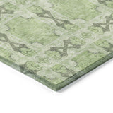 Homeroots 5' X 8' Green Floral Medallion Washable Non Skid Indoor Outdoor Area Rug Green Polyester 563434