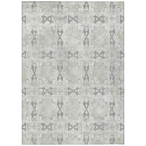 Homeroots 3' X 5' Ivory And Gray Floral Medallion Washable Non Skid Indoor Outdoor Area Rug Ivory Polyester 563442