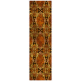 Homeroots 8' Runner Orange And Rust Floral Medallion Washable Non Skid Indoor Outdoor Runner Rug Paprika Polyester 563458