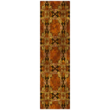 Homeroots 8' Runner Orange And Rust Floral Medallion Washable Non Skid Indoor Outdoor Runner Rug Paprika Polyester 563458