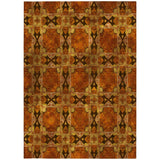 Homeroots 8' X 10' Orange And Rust Floral Medallion Washable Non Skid Indoor Outdoor Area Rug Paprika Polyester 563463