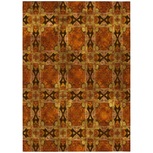 HomeRoots 5' Elegant Beige and Gray Floral Medallion Area Rug - Washable, Non-Skid, Indoor-Outdoor Use 9' X 12' 563464