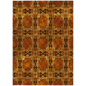 HomeRoots 5' Elegant Beige and Gray Floral Medallion Area Rug - Washable, Non-Skid, Indoor-Outdoor Use 10' X 14' 563465