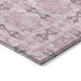 Homeroots 5' X 8' Pink Floral Medallion Washable Non Skid Indoor Outdoor Area Rug Pink Polyester 563470