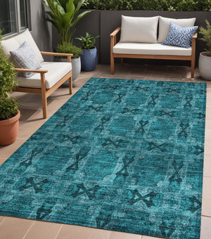 HomeRoots 5' Elegant Beige and Gray Floral Medallion Area Rug - Washable, Non-Skid, Indoor-Outdoor Use 5' X 8' 563479
