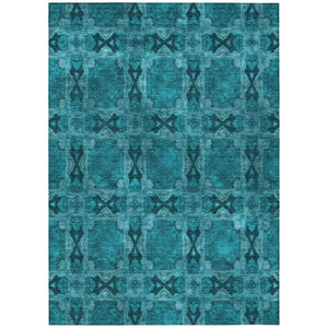 HomeRoots 5' Elegant Beige and Gray Floral Medallion Area Rug - Washable, Non-Skid, Indoor-Outdoor Use 5' X 8' 563479