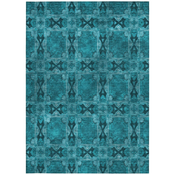 HomeRoots 5' Elegant Beige and Gray Floral Medallion Area Rug - Washable, Non-Skid, Indoor-Outdoor Use 10' X 14' 563483