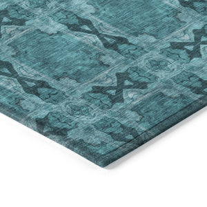 HomeRoots 5' Elegant Beige and Gray Floral Medallion Area Rug - Washable, Non-Skid, Indoor-Outdoor Use 10' X 14' 563483