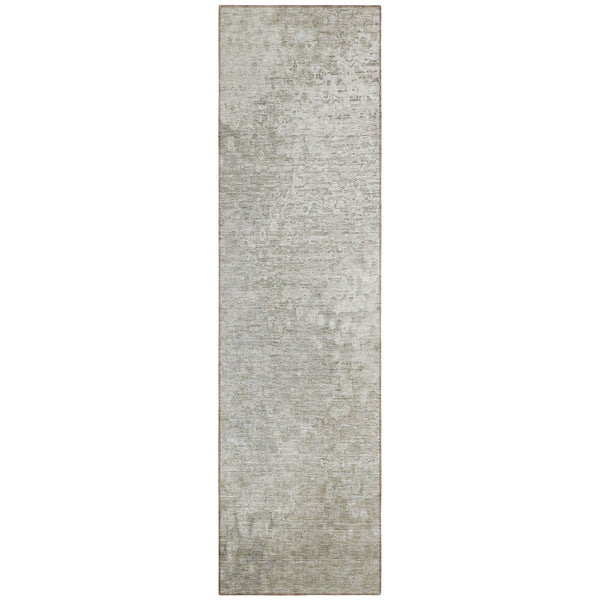 Homeroots 8' Runner Beige Washable Non Skid Indoor Outdoor Runner Rug Beige Polyester 563485