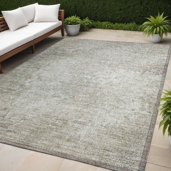 Homeroots 5' X 8' Beige Washable Non Skid Indoor Outdoor Area Rug Beige Polyester 563488