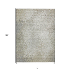Homeroots 8' X 10' Beige Washable Non Skid Indoor Outdoor Area Rug Beige Polyester 563490