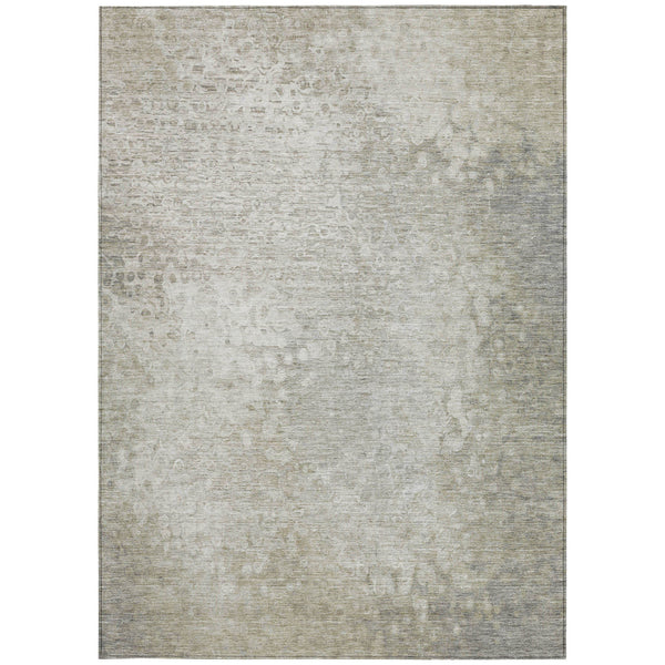 Homeroots 8' X 10' Beige Washable Non Skid Indoor Outdoor Area Rug Beige Polyester 563490