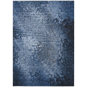 Homeroots 3' X 5' Blue Washable Non Skid Indoor Outdoor Area Rug Blue Polyester 563496