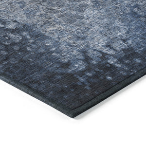 Homeroots 9' X 12' Blue Washable Non Skid Indoor Outdoor Area Rug Blue Polyester 563500