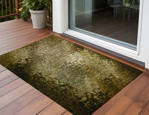 Homeroots 3' X 5' Brown Washable Non Skid Indoor Outdoor Area Rug Brown Polyester 563505