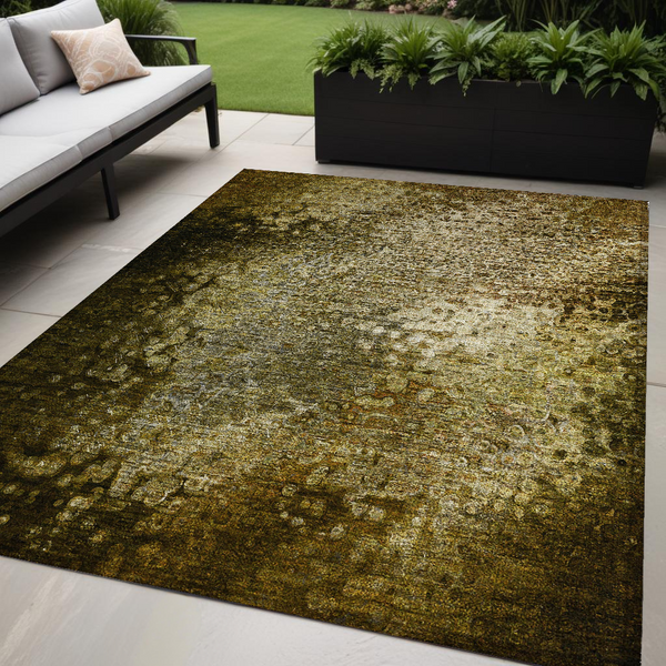 Homeroots 5' X 8' Brown Washable Non Skid Indoor Outdoor Area Rug Brown Polyester 563506