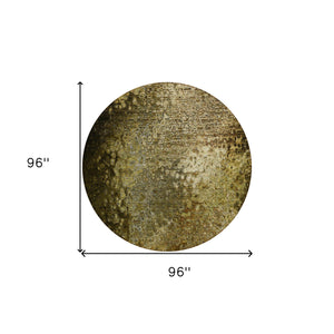 Homeroots 8' Round Brown Round Washable Non Skid Indoor Outdoor Area Rug Brown Polyester 563507