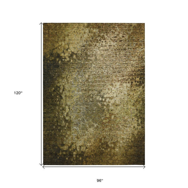 HomeRoots 5' Beige Washable Non-Skid Area Rug for Indoor & Outdoor Spaces - Stain Resistant, Easy Care Comfort 8' X 10' 563508
