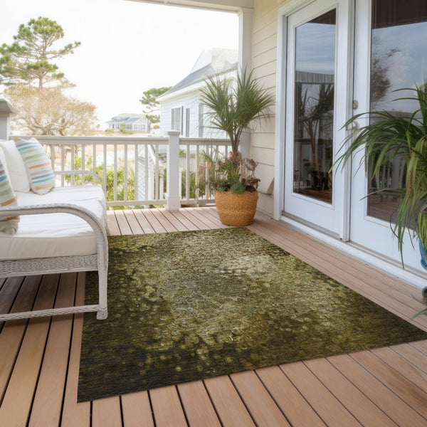 Homeroots 9' X 12' Brown Washable Non Skid Indoor Outdoor Area Rug Brown Polyester 563509