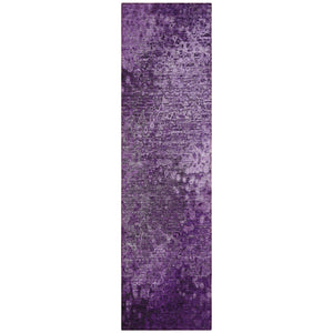 Homeroots 8' Runner Purple Washable Non Skid Indoor Outdoor Runner Rug Purple Polyester 563512