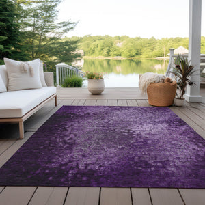 Homeroots 5' X 8' Purple Washable Non Skid Indoor Outdoor Area Rug Purple Polyester 563515