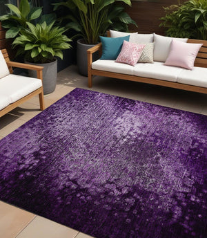 Homeroots 8' X 10' Purple Washable Non Skid Indoor Outdoor Area Rug Purple Polyester 563517
