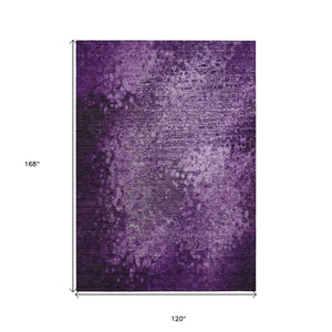 Homeroots 10' X 14' Purple Washable Non Skid Indoor Outdoor Area Rug Purple Polyester 563519