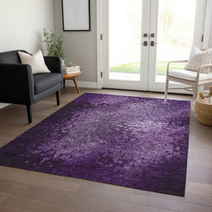 Homeroots 10' X 14' Purple Washable Non Skid Indoor Outdoor Area Rug Purple Polyester 563519