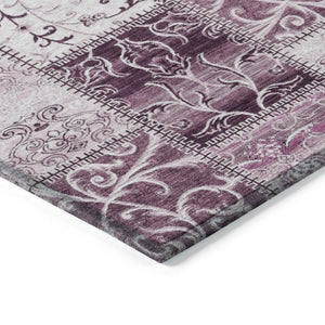 HomeRoots 5' Pink Patchwork Area Rug - Durable, Washable Design for Indoor & Outdoor Spaces - Stylish & Versatile 8' Round 563534