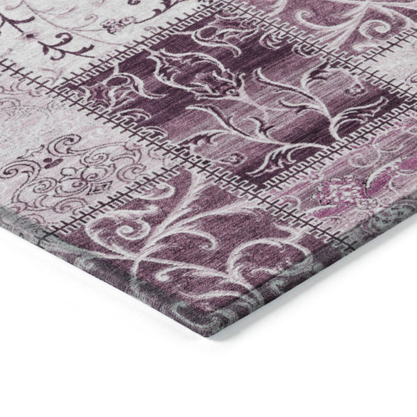 HomeRoots 8' X 10' Stylish Mountbatten Pink Washable Area Rug for Indoor/Outdoor Spaces – Non-Skid & Durable Burgundy 563535
