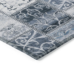 HomeRoots 8' X 10' Stylish Mountbatten Pink Washable Area Rug for Indoor/Outdoor Spaces – Non-Skid & Durable Denim 563544