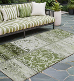 Outdoor Rugs - Stylish Washable Runner Rug with Patchwork Design for Indoor and Outdoor Use