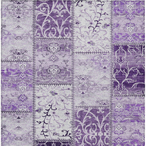 HomeRoots 8' X 10' Stylish Mountbatten Pink Washable Area Rug for Indoor/Outdoor Spaces – Non-Skid & Durable Purple 563573