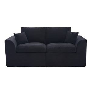English Elm UNITED Cloud Couch Modular Sectional Sofa with Corduroy Cover, Ergonomic 2-Seater, No Assembly Needed Black W1568P371120
