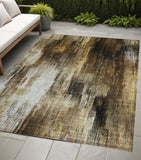 Homeroots 5' X 8' Chocolate Abstract Washable Non Skid Indoor Outdoor Area Rug Chocolate Polyester 563596