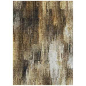HomeRoots 5' Chocolate Abstract Indoor-Outdoor Area Rug - Stylish, Washable, Non-Skid Design for All Spaces 10' X 14' 563600
