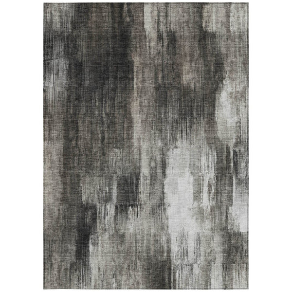 HomeRoots 5' Chocolate Abstract Indoor-Outdoor Area Rug - Stylish, Washable, Non-Skid Design for All Spaces 5' X 8' 563605