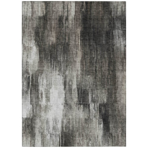 HomeRoots 5' Chocolate Abstract Indoor-Outdoor Area Rug - Stylish, Washable, Non-Skid Design for All Spaces 9' X 12' 563608