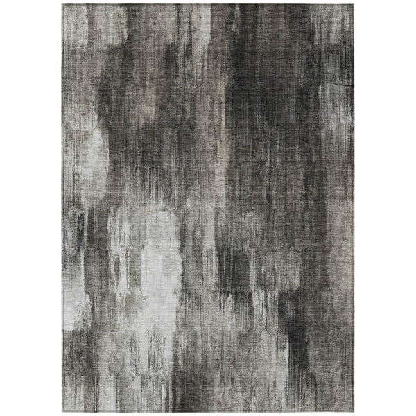 HomeRoots 5' Chocolate Abstract Indoor-Outdoor Area Rug - Stylish, Washable, Non-Skid Design for All Spaces 9' X 12' 563608