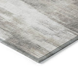 Homeroots 8' Runner Taupe And Gray Abstract Washable Non Skid Indoor Outdoor Runner Rug Taupe Polyester 563611