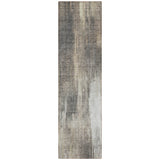 Homeroots 8' Runner Taupe And Gray Abstract Washable Non Skid Indoor Outdoor Runner Rug Taupe Polyester 563611