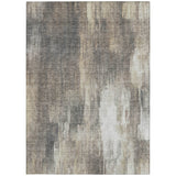 Homeroots 3' X 5' Taupe And Gray Abstract Washable Non Skid Indoor Outdoor Area Rug Taupe Polyester 563613