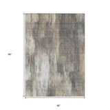 Homeroots 3' X 5' Taupe And Gray Abstract Washable Non Skid Indoor Outdoor Area Rug Taupe Polyester 563613