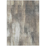 Homeroots 3' X 5' Taupe And Gray Abstract Washable Non Skid Indoor Outdoor Area Rug Taupe Polyester 563613